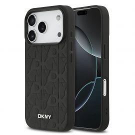 Juodas dėklas telefonui Apple Iphone 17 Pro "DKNY PU Leather Grid Pattern Magsafe"