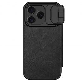 Juodas atverčiamas dėklas Apple iPhone 17 Pro "Nillkin Qin Pro Book"