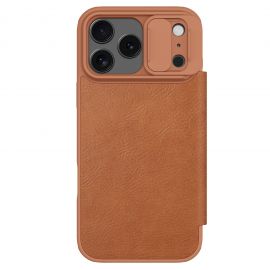 Rudas atverčiamas dėklas Apple iPhone 17 Pro Max "Nillkin Qin Pro Book"