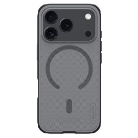 Skaidrus-juodas dėklas Nillkin Super Frosted PRO Magnetic telefonui Apple iPhone 17 Pro