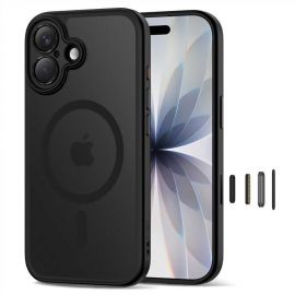 Juodas matinis dėklas Apple Iphone 17 "Tech-Protect Magpeak Magsafe CC"