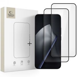 Juodas apsauginis ekrano stikliukas Xiaomi 15T / 15T Pro "TECH-PROTECT GLASS FIT+ 2-PACK"