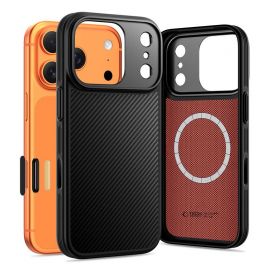 Juodas dėklas Apple Iphone 17 Pro Max "Tech-Protect Kevlar Aramid Magsafe"