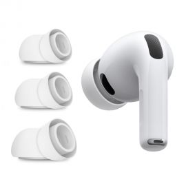 Balti silikoniniai ausinių kištukai Apple Airpods Pro 3 "Tech-Protect Ear Tips 3-Pack"