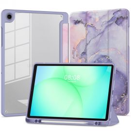 Violetinis marmurinis dėklas Galaxy Tab A9 Plus / A11 Plus 11.0 X210 / X215 / X216 / X230 / X235 / X236 "Tech Protect SC Pen Hybrid"