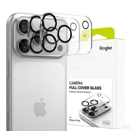 Juodas apsauginis kameros stikliukas Apple Iphone 17 Pro "Ringke Camera Full Cover 2-Pack"