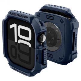 Tamsiai mėlynas dėklas Apple Watch 10 / 11 (42mm) "Spigen Rugged Armor V2"