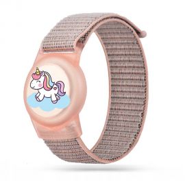 Rausva pony apyrankė Apple Airtag 1 / 2 "Tech-Protect Nylon For kids"