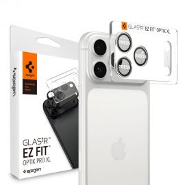 Sidabrinis apsauginis stiklas galiniai kamerai Apple Iphone 17 Pro Max "SPIGEN OPTIK PRO XL GLAS.TR ”EZ FIT”