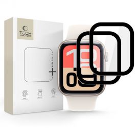 Juodas apsauginis stiklas Apple Watch 4 / 5 / 6 / SE 1 / 2 / 3 (40MM) "TECH-PROTECT GLASS FLEX+ 2-PACK"