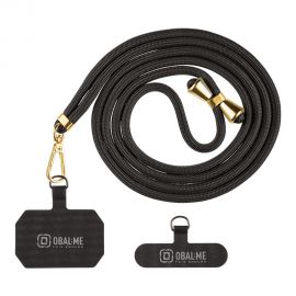 Juodas dirželis telefono OBAL:ME NeckTag Allure Rope for Mobile Phone