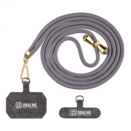Tamsiai pilkas dirželis telefono OBAL:ME NeckTag Allure Rope for Mobile Phone