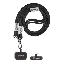Juodas dirželis telefono OBAL:ME NeckTag Trio Rope for Mobile Phone