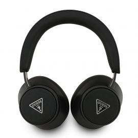 Juodos belaidės ausinės Guess PU Saffiano Triangle Logo ENC Wireless Headphone