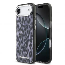 Pilkas dėklas Karl Lagerfeld IML Leopard MagSafe telefonui Apple iPhone Air