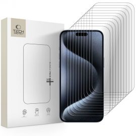 Skaidrus apsauginis ekrano stikliukas Apple Iphone 15 Pro Max "TECH-PROTECT BUNDLE 10-PACK"