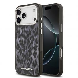 Pilkas dėklas Karl Lagerfeld IML Leopard MagSafe telefonui Apple iPhone 17 Pro Max