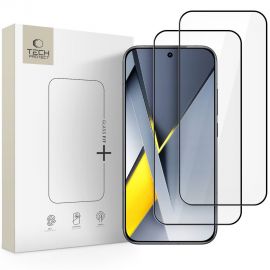 Juodas apsauginis ekrano stikliukas Xiaomi Poco F8 Pro "TECH-PROTECT GLASS FIT+ 2-PACK"