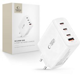 Baltas buitinis pakrovėjas TECH-PROTECT NC140W-GAN 4-PORT NETWORK CHARGER PD 140W / QC3.0