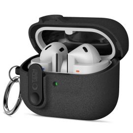 Juodas dėklas Samsung Galaxy Buds 3 / 3 FE / 3 Pro "Tech-Protect Silicone Slim Hook"