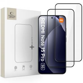 Juodas apsauginis ekrano stikliukas Xiaomi Redmi Note 15 Pro 5G "TECH-PROTECT GLASS FIT+ 2-PACK"