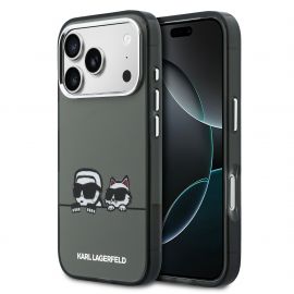 Juodas dėklas telefonui Apple Iphone 17 Pro Max "Karl Lagerfeld IML K&CH Heads Logo MagSafe"