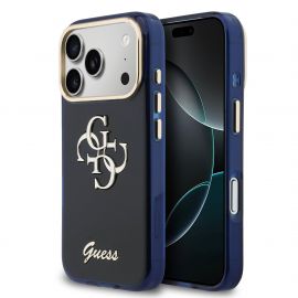 Mėlynas originalus dėklas Guess IML 4G Script Metal Logo telefonui Apple Iphone 17 Pro Max