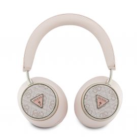 Rausvos ausinės "Guess PU 4G Triangle Logo ENC Wireless Headphone"