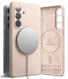 Rausvas dėklas Samsung Galaxy S26 "Ringke Silicone Magnetic Magsafe"