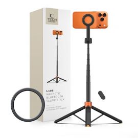 Juoda asmenukių lazda „TECH-PROTECT L10S MAGSAFE BLUETOOTH SELFIE STICK TRIPOD”