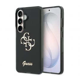 Juodas originalus dėklas Guess IML 4G Script Metal Logo telefonui Samsung Galaxy S26