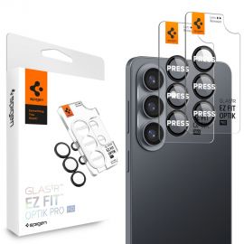 Juodas apsauginis stiklas galiniai kamerai Samsung Galaxy S26 Plus "Spigen Optik TR Ez Fit 2Pack"