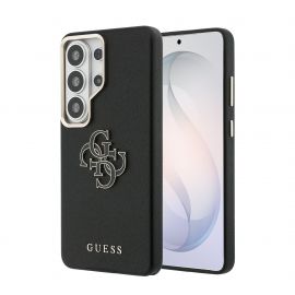 Juodas originalus dėklas Guess PU 4G Resin Metal Logo telefonui Samsung Galaxy S26 Ultra