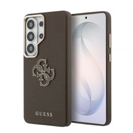 Rudas originalus dėklas Guess PU 4G Resin Metal Logo telefonui Samsung Galaxy S26 Ultra