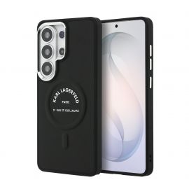 Juodas originalus dėklas Karl Lagerfeld PU RSG Logo Magnetic telefonui Samsung Galaxy S26 Ultra