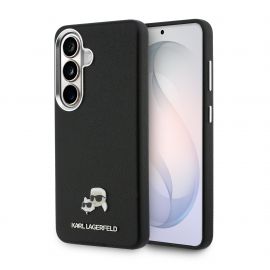 Juodas originalus dėklas Karl Lagerfeld Grained PU Leather K&CH Heads Magnetic telefonui Samsung Galaxy S26