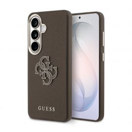 Rudas originalus dėklas Guess PU 4G Resin Metal Logo telefonui Samsung Galaxy S26