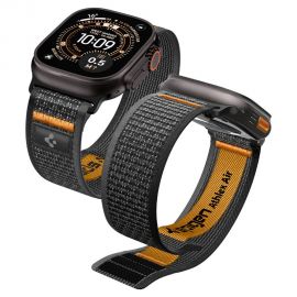 Juoda-oranzine apyrankė Apple Watch 8 / 9 / 10 / 11 / SE / ULTRA (44 / 45 / 46 / 49 MM) "Spigen Athlex Air 2"