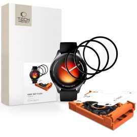 Juodas apsauginis stiklas Xiaomi Watch 5 "TECH-PROTECT EASY SET FLEX+ 3-PACK"