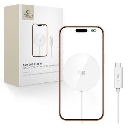 Baltas belaidis pakrovėjas "TECH-PROTECT A50 MAGNETIC MAGSAFE WIRELESS CHARGER 25W QI2.2"