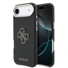 Juodas originalus dėklas Guess PU Resin Logo telefonui Apple Iphone Air