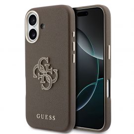 Rudas originalus dėklas Guess PU Resin Logo telefonui Apple Iphone 17
