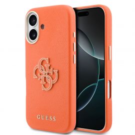 Oranžinis originalus dėklas Guess PU Resin Logo telefonui Apple Iphone 17