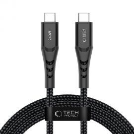 Juodas kabelis TECH-PROTECT UB11T ULTRABOOST TYPE-C CABLE PD 240W / QC3.0 200CM