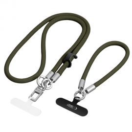 Žalias-titano spalvos dirželis "TECH-PROTECT C10S ROPE CROSSBODY & WRIST"