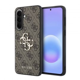 Rudas originalus dėklas Guess PU 4G Metal Logo telefonui Samsung Galaxy A57