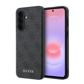 Pilkas dėklas Guess PU 4G Metal Classic Logo telefonui Samsung Galaxy A37