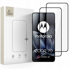 Juodas apsauginis ekrano stikliukas Motorola Edge 70 5G "TECH-PROTECT GLASS FIT+ 2-PACK"