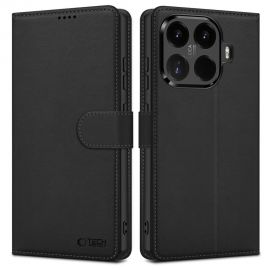 Juodas atverčiamas dėklas Xiaomi 17T "Tech-Protect Wallet"