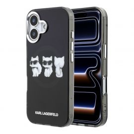 Juodas dėklas Apple Iphone 17 "Karl Lagerfeld IML Choupette Trio Watercolor MagSafe"